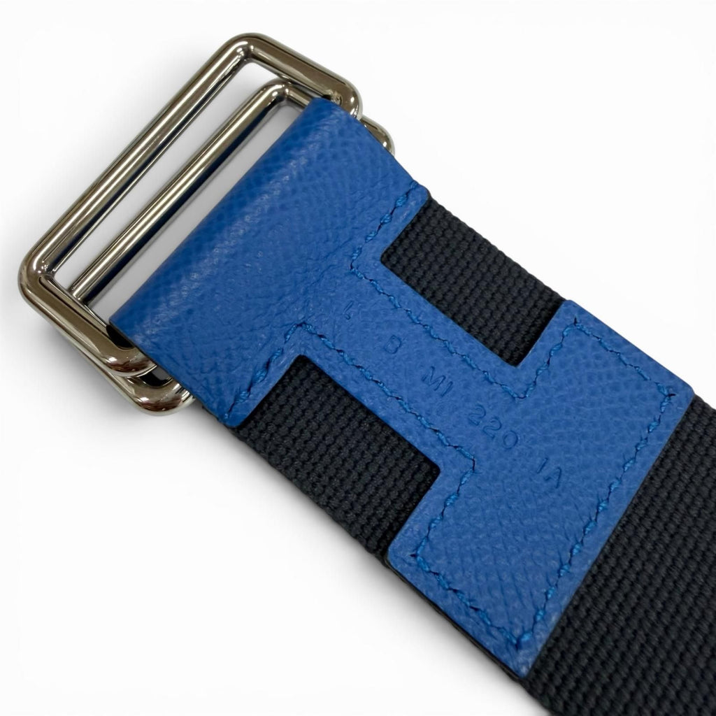 Hermes Nomad Canvas Veau Motif Belt Navy Blue — view 6