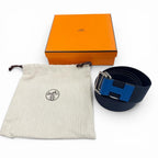 Hermes Nomad Canvas Veau Motif Belt Navy Blue — view 2