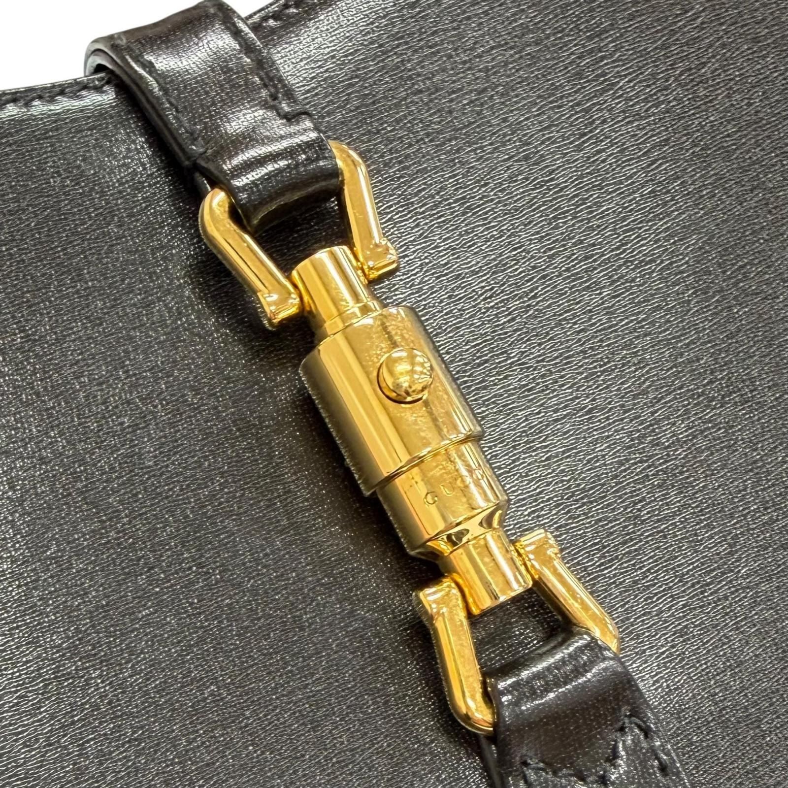 Gucci Jackie Mini Shoulder Bag Leather 2-Way Black Gold — view 9