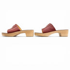 Hermes Kevlar Leather Motif Wood Sole Sandals Brown — view 3