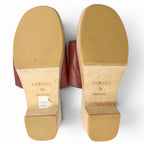 Hermes Kevlar Leather Motif Wood Sole Sandals Brown — view 7