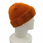 Hermes Vintage Cashmere Martin Margiela Era Pattern Knit Beanie Cap Orange ME — view 5