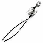 Loewe Leather Anagram Key Holder Key Sling Bag Charm Black Silver
