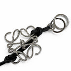 Loewe Leather Anagram Key Holder Key Sling Bag Charm Black Silver — view 3