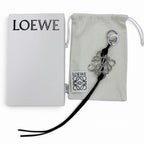 Loewe Leather Anagram Key Holder Key Sling Bag Charm Black Silver — view 2
