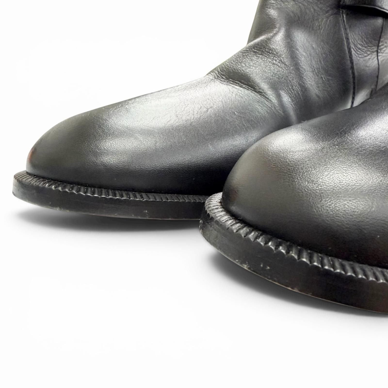 Dior Empreinte CD Buckle Leather Long Boots Black — view 6