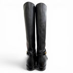 Dior Empreinte CD Buckle Leather Long Boots Black — view 4