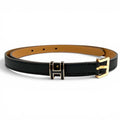 Hermes Pop 15 Black Veau Epsom Golden Rose Belt 75