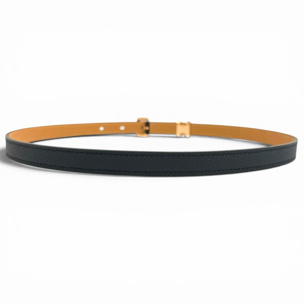 Hermes Pop 15 Black Veau Epsom Golden Rose Belt 75 — view 5