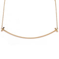 Tiffany & Co 18k Pink Gold T Smile Necklace Large Pendant Bullion