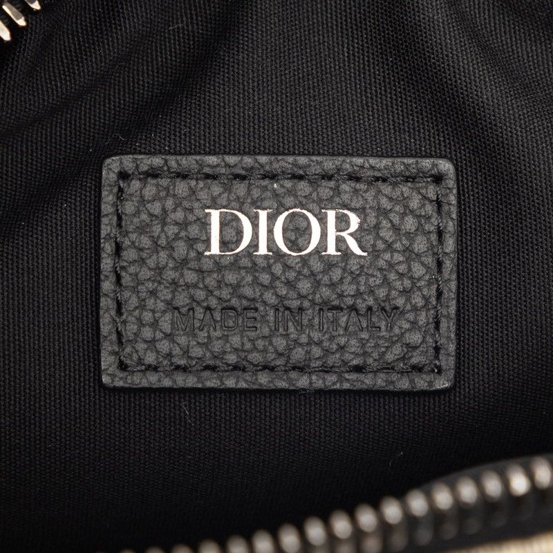 Dior Oblique Saddle Jacquard Crossbody Shoulder Bag Beige Black Fabric Leather — view 5