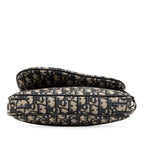 Dior Oblique Saddle Jacquard Crossbody Shoulder Bag Beige Black Fabric Leather — view 3