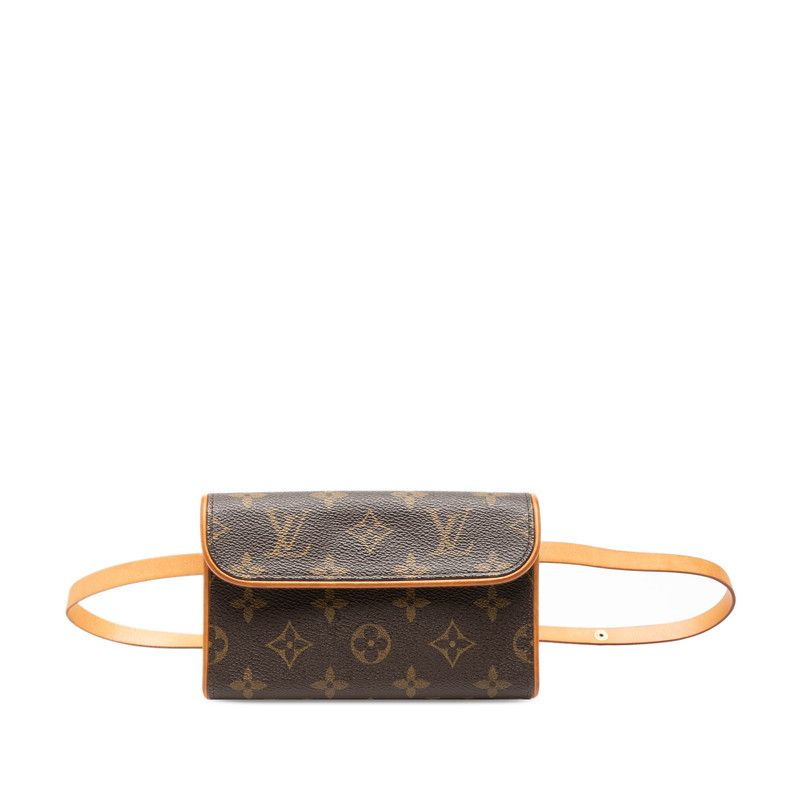 Louis Vuitton Monogram Pochette Florentine Belt Bag Shoulder Back Brown Leather