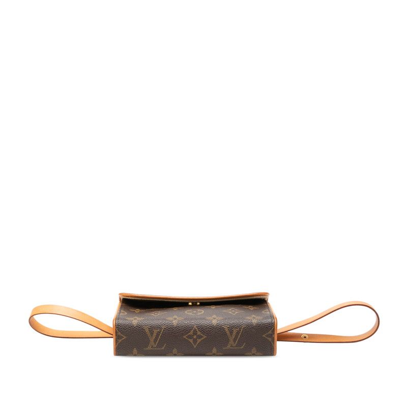 Louis Vuitton Monogram Pochette Florentine Belt Bag Shoulder Back Brown Leather — view 3