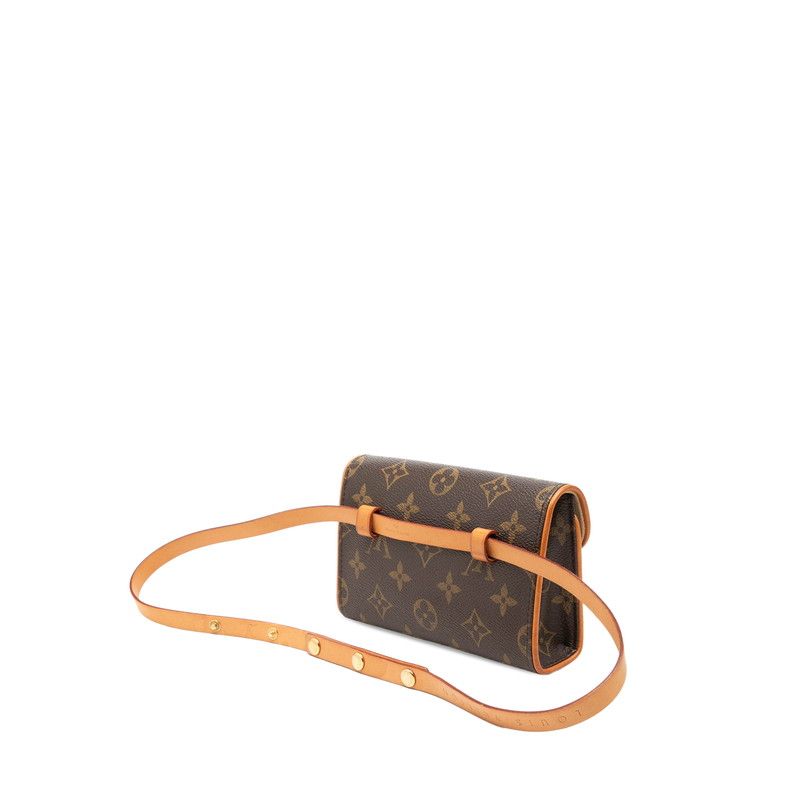 Louis Vuitton Monogram Pochette Florentine Belt Bag Shoulder Back Brown Leather — view 2