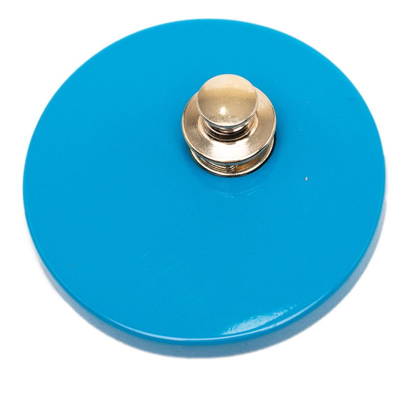 Chanel CC Logo Round Pin Brooch 07 Black Blue Plastic Metal — view 2