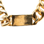 Chanel Logo Plate Chain Necklace Gold Plated — view 3