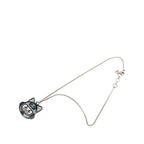 Chanel CC Logo Cat Robot Choupette Chain Pendant 17 Silver Blue — view 2