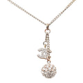 Chanel CC Logo Chain Pendant 12 Silver Metal Rhinestone