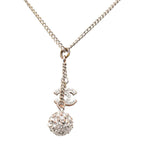 Chanel CC Logo Chain Pendant 12 Silver Metal Rhinestone — view 3