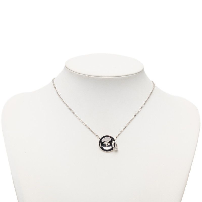 Dior Button Motif Chain Pendant Silver Metal — view 6