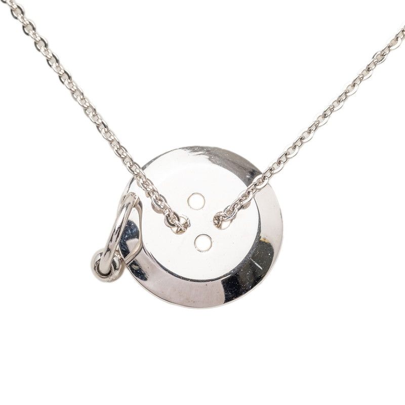 Dior Button Motif Chain Pendant Silver Metal — view 3