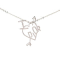Dior I Love Heart Arrow Chain Pendant Silver Metal