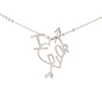 Dior I Love Heart Arrow Chain Pendant Silver Metal