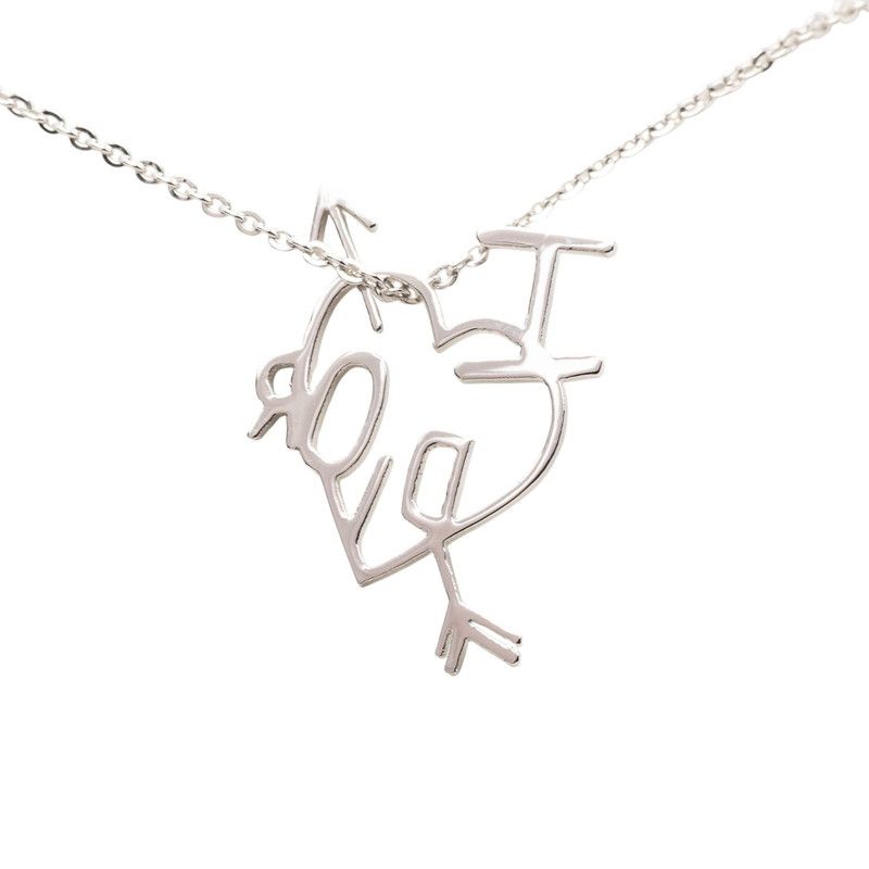 Dior I Love Heart Arrow Chain Pendant Silver Metal — view 3