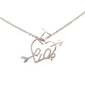 Dior I Love Heart Arrow Chain Pendant Silver Metal