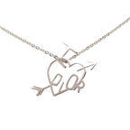 Dior I Love Heart Arrow Chain Pendant Silver Metal
