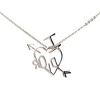 Dior I Love Heart Arrow Chain Pendant Silver Metal — view 3