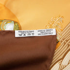 Hermes Carre 90 Couvee D'hermes Egg Scarf Large Brown Beige Silk — view 9