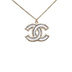 Chanel CC Logo Necklace Gold Silver Plated