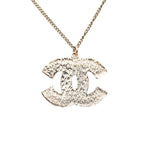 Chanel CC Logo Necklace Gold Silver Plated — view 2