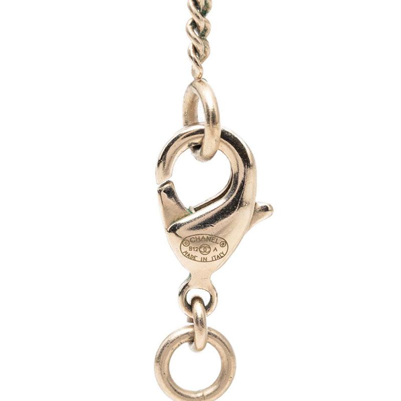 Chanel CC Logo Necklace Gold Silver Plated — view 4