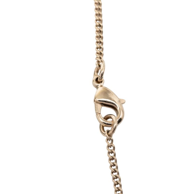 Chanel CC Logo Round Necklace Gold Plated Rhinestone — view 3