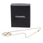 Chanel CC Logo Round Necklace Gold Plated Rhinestone — view 6