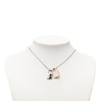 Hermes O'Kelly PM Chain Pendant Silver Ivory Metal Leather — view 4
