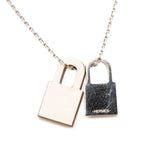Hermes O'Kelly PM Chain Pendant Silver Ivory Metal Leather — view 2