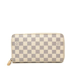 Louis Vuitton Damier Azur Zippy Organizer Wallet White Leather