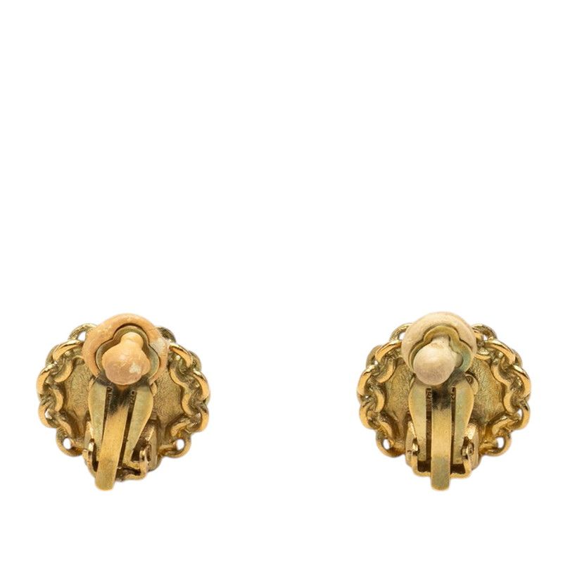 Chanel CC Logo Vintage Earrings Gold Plated — view 2