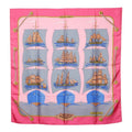 Hermes Carre 90 Grand Large Scarf Large Pink Multicolor Silk
