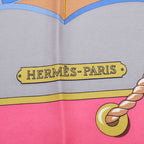 Hermes Carre 90 Grand Large Scarf Large Pink Multicolor Silk — view 7