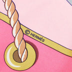 Hermes Carre 90 Grand Large Scarf Large Pink Multicolor Silk — view 6