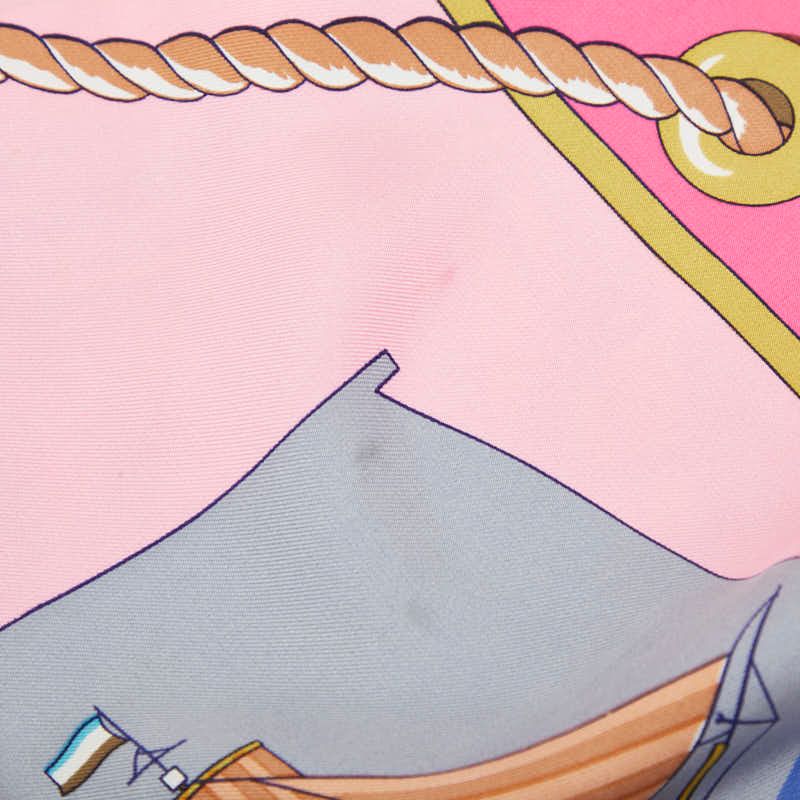 Hermes Carre 90 Grand Large Scarf Large Pink Multicolor Silk — view 3