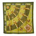 Hermes Carre 90 Cliquetis Scarf Large Green Silk