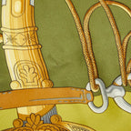 Hermes Carre 90 Cliquetis Scarf Large Green Silk — view 4