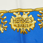 Hermes Carre 90 les Cavaliers D'or Yellow Gold Knight Scarf Large Blue Multicolo — view 5