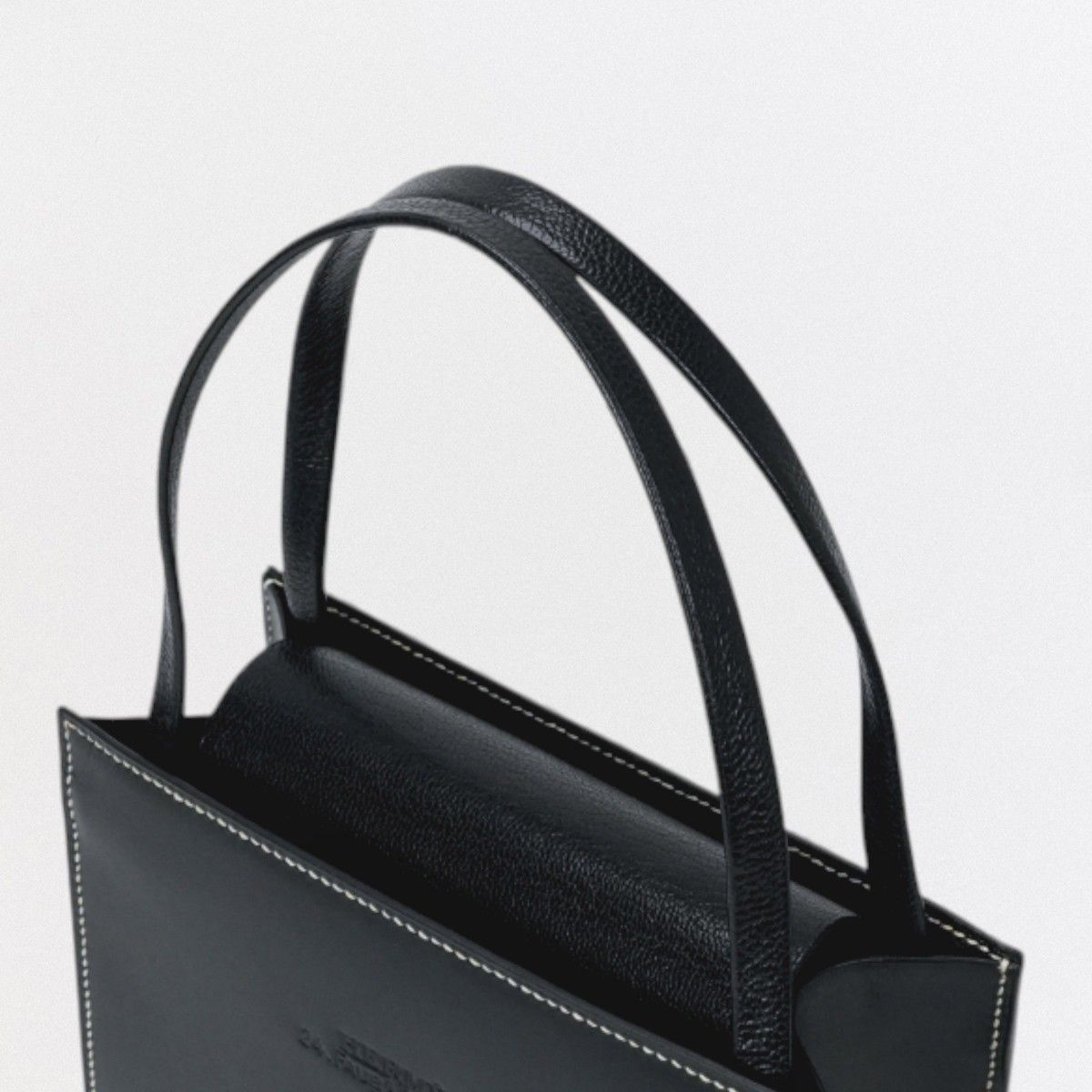 Hermes Lucie PM Tote Box Calf Chevre Noir Black Handbag Misor — view 4